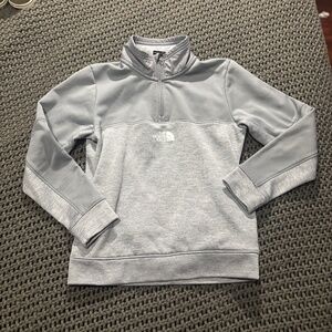 The North Face Youth L Grey Color Block 1/4 Zip Fleece Pullover Sweater